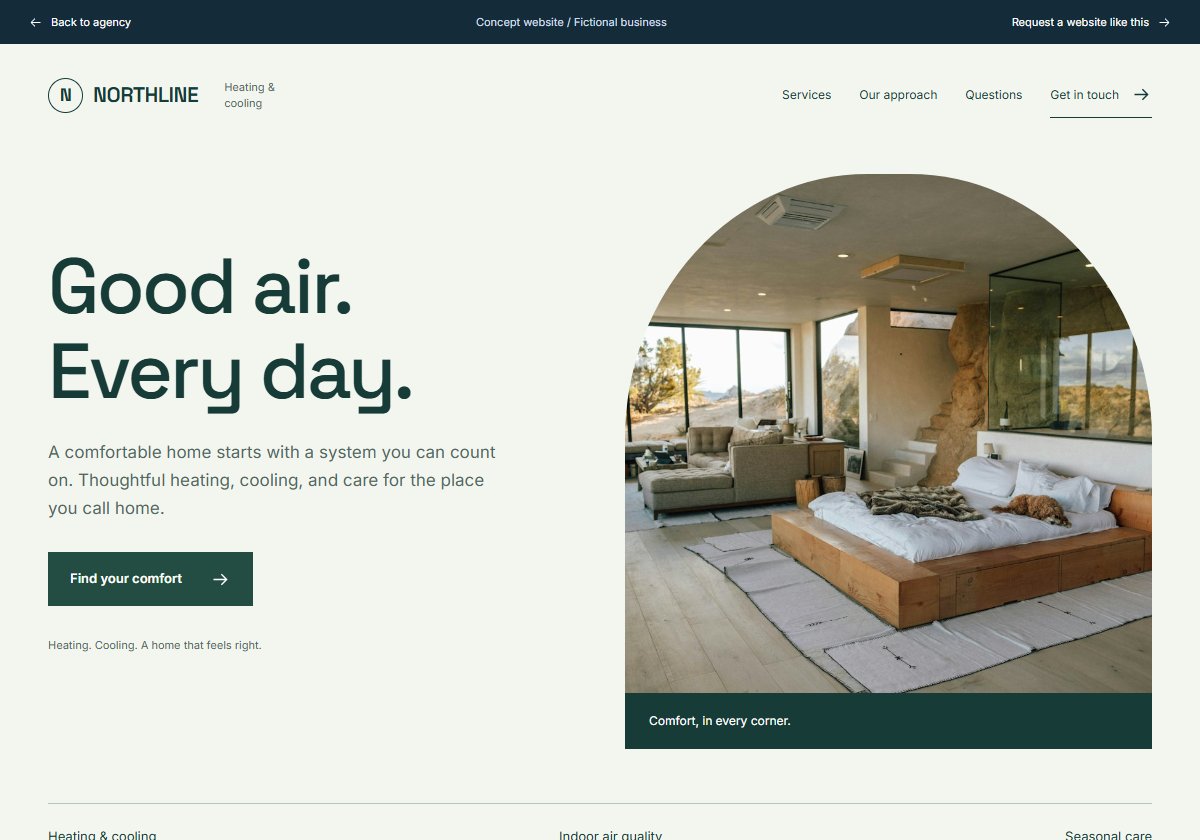 Northline Heating & Air website concept preview